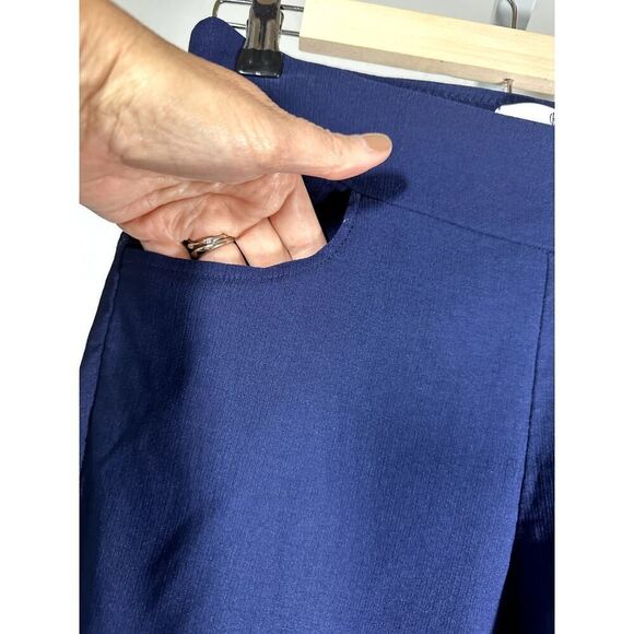 JEAN-PIERRE KLIFA Women's High Waist Straight Leg Cropped Trousers Blue Size 10 - Picture 5 of 10